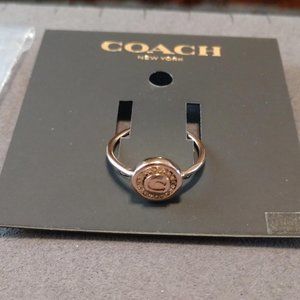 NWT Coach Pave Rose Gold Ring 8